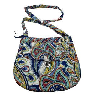 Vera Bradley Quilted Crossbody Bag Blue Paisley Adjustable Strap NWOT
